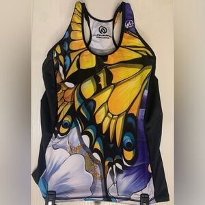 Ink n Burn Women's “Flutter” Butterfly Print Racerback Top